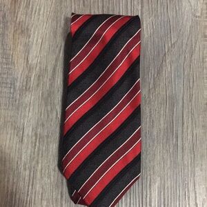 Elegant Red and Black Striped Men's JZ Gallery Collection Tie